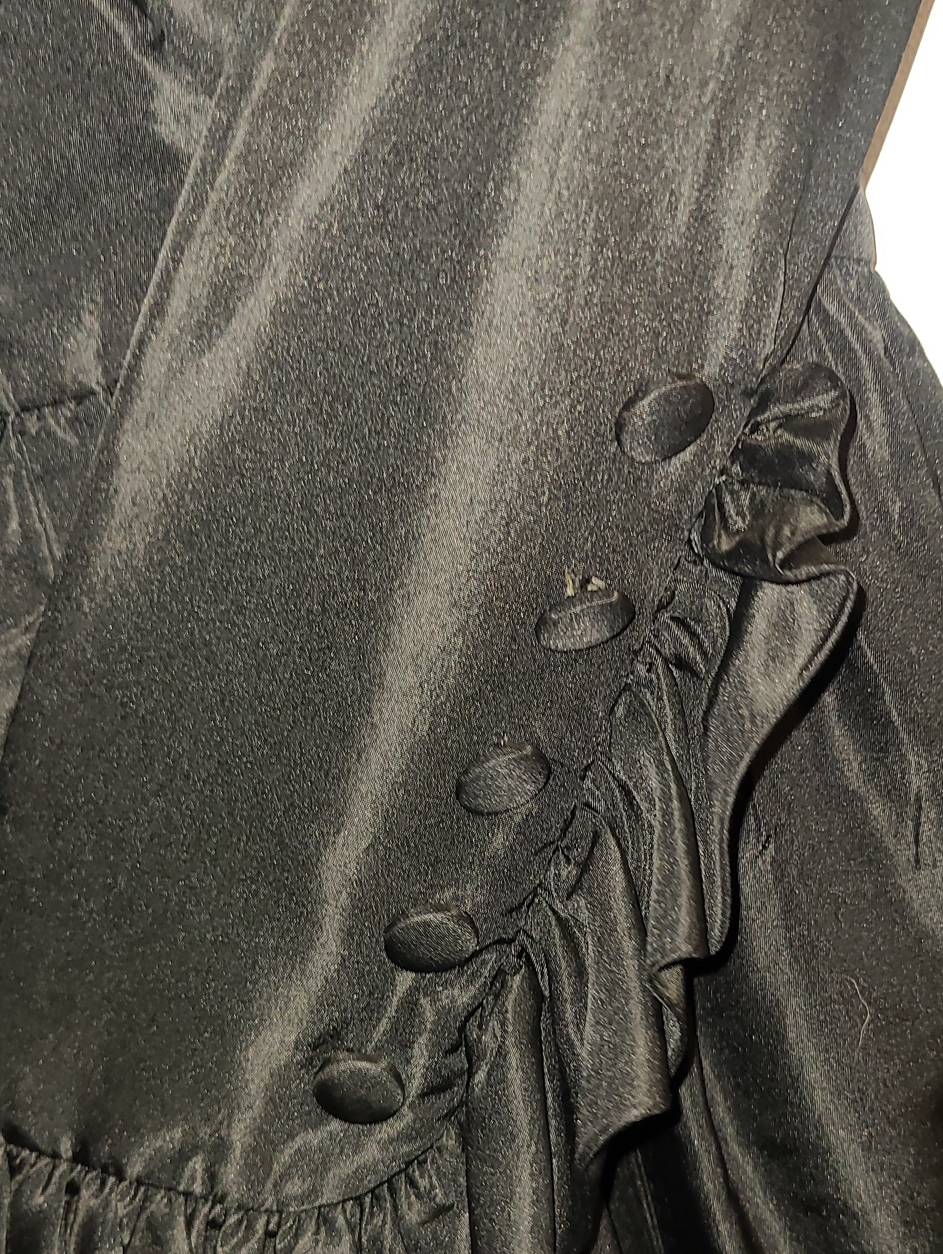 Classic Black Women's Ruffled Coat - Brand Unspecified